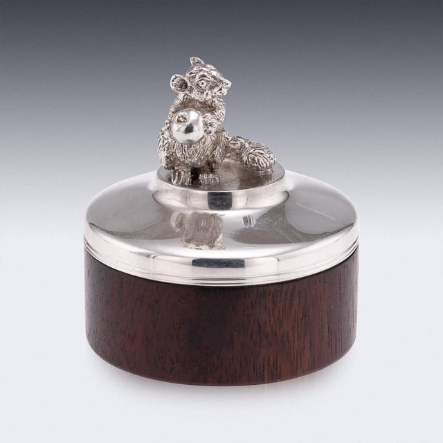 Brown Vintage 20th Century English Silver Trinket Boxes from Brian Fuller, 1989, Set of 2 For Sale - Image 8 of 13