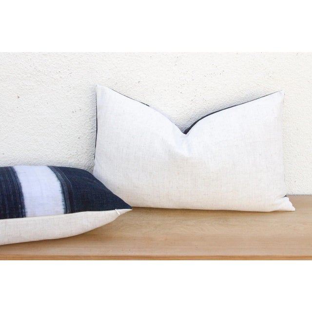 1980s Indigo & White Vintage Hmong Lumbar Pillows, Pair For Sale - Image 5 of 8