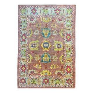 Handwoven Persian Sultanabad Area Rug 6x9 For Sale