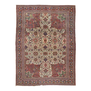 Early 20th Century Antique Persian Ivory Mahal Rug - 09'11 X 13'01