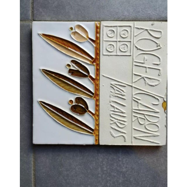 Vintage ceramics by Roger Capron. World-renowned ceramist. Stylized flowers in refreshingly soft colors (white, orange,...