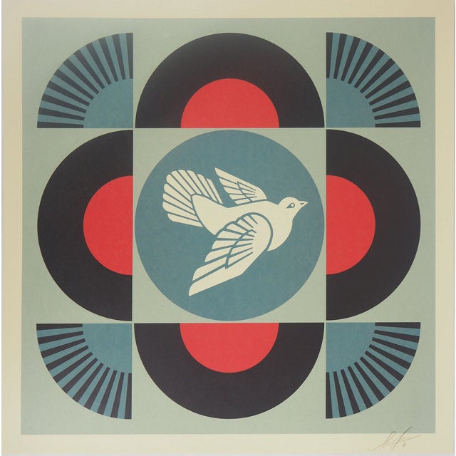 Shepard Fairey, Geometric Dove Black, Lithograph For Sale