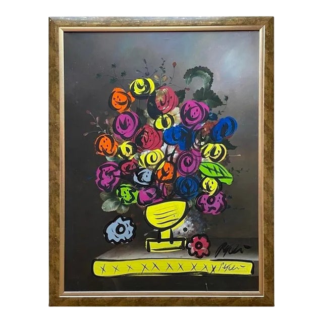 “Flower From Paris”, Peter Keil Painting - Large, Framed For Sale