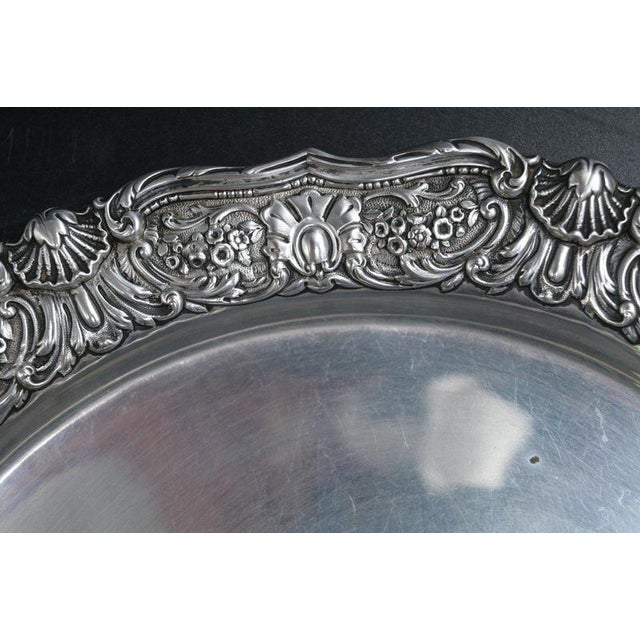 Belgian Silver Tray with Coat of Arms For Sale - Image 5 of 7