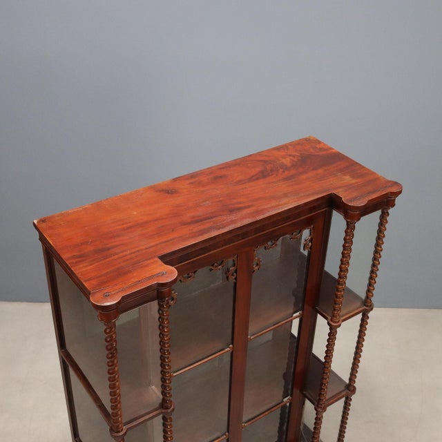 Italian Louis Philippe Display Cabinet in Mahogany, 1800s For Sale - Image 10 of 12