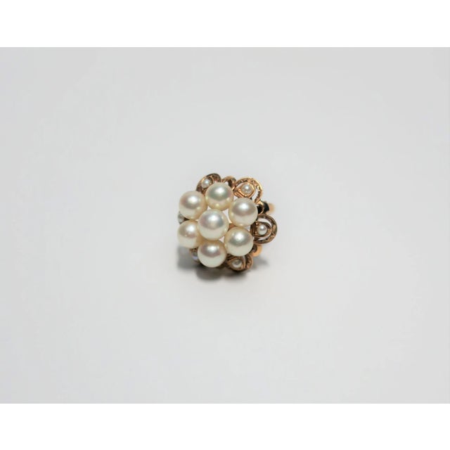 Mid 20th Century Pearl and Gold Cocktail Ring For Sale - Image 5 of 12