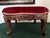 Mid 20th Century Vintage Mid 20th Century Louis XV Oval Shaped Wood and Red Velvet Upholstered Footstool For Sale - Image 5 of 11