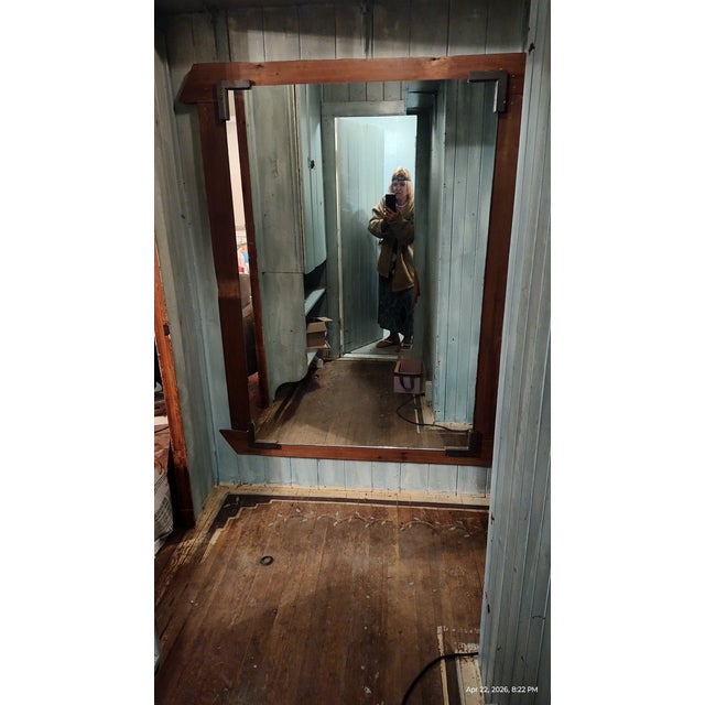 Stunning 5x4' Custom Redwood Mirror – 1950s Vintage & Local Artistry For Sale - Image 10 of 10