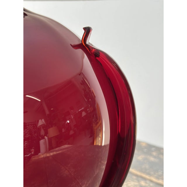 Vintage Garnet Blown Glass Urn Table Lamp, Circa 1950s For Sale - Image 10 of 16