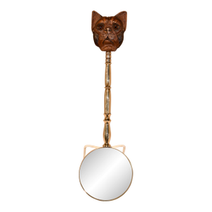 19th Century Magnifying Glass With Hand Carved Yorkie Handle