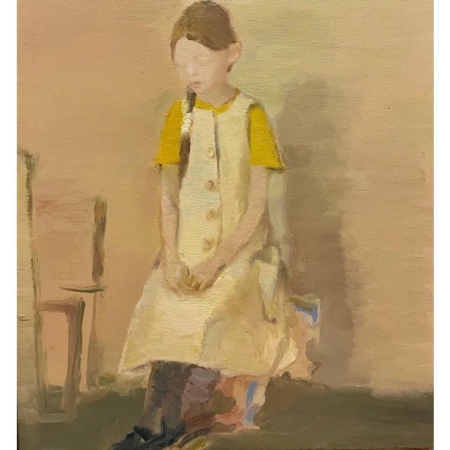 Figure of yellow girl beautiful wooden frame. This piece is attributed to the mentioned designer/maker. It has no...