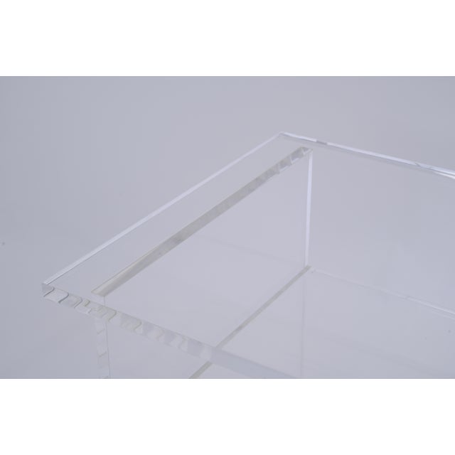 Clear Acrylic Glass Three Tier Coffee Table, Italy, 1980s For Sale - Image 13 of 14