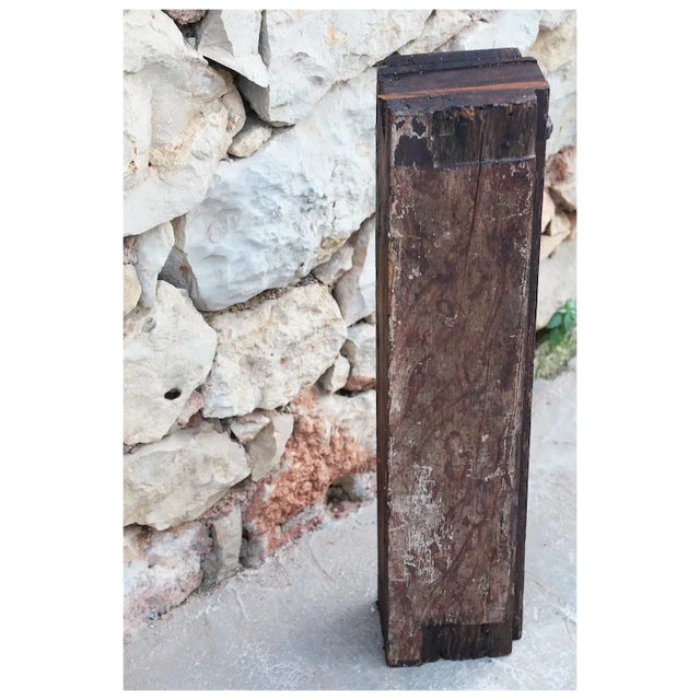 18th Century Antique, Baroque Period, Polychrome Wooden Baluster / Pedestal For Sale - Image 9 of 9