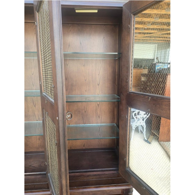 Wood Vintage Henredon Burl Wood Display Cabinet, Bookcase or China Cabinet For Sale - Image 7 of 12