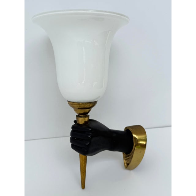 Mid 20th Century Nubian Hand Wall Sconce by John Devoluy For Sale - Image 5 of 10