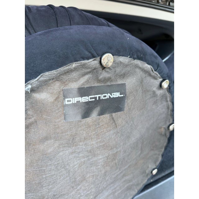 1980s 1980s Vladimir Kagan for Directional Pair of Nautilus Chairs & Pouf For Sale - Image 5 of 6