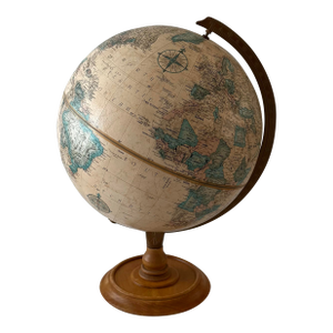 Vintage Replogle World Classic Series Globe on Wood Base