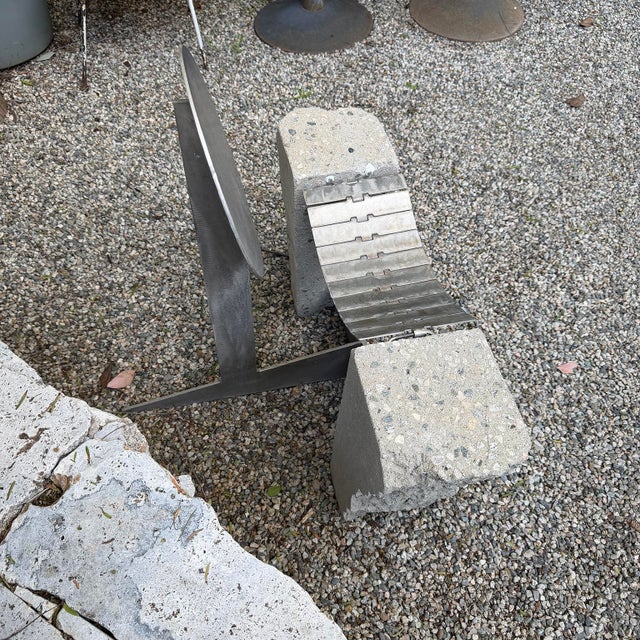 20th Century Brutalist Modernist Concrete and Metal Lounge Chairs For Sale - Image 14 of 18