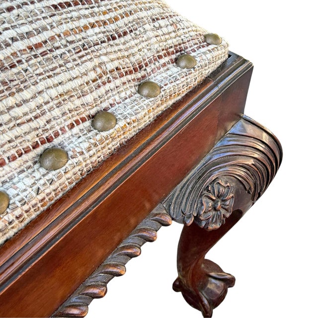 Mid-20th Century Chippendale-Style Ottoman For Sale - Image 13 of 18