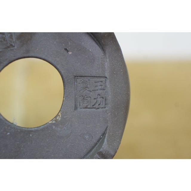 Chinese Ceramic Flower Frog Bonsai Dragon Bud Vase W Cloud Feet 7" For Sale - Image 15 of 18