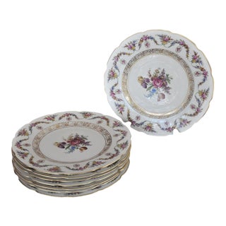 Vintage Bavaria V Schuman Crown Dinner Plates Bouquet Pattern - Set of 8 For Sale