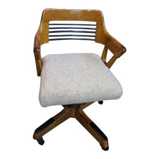Mid Century Vintage B. L. Marble Co. Louvered Office Chair For Sale