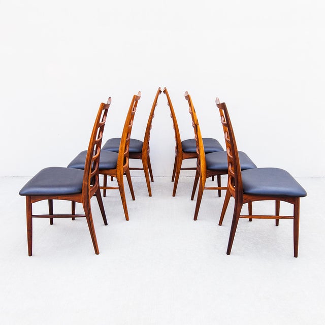 Koefoeds Hornslet 1960s Rare Danish Modern "Lis" Dining Chairs in Rosewood & Leather by Niels Koefoed For Sale - Image 4 of 18