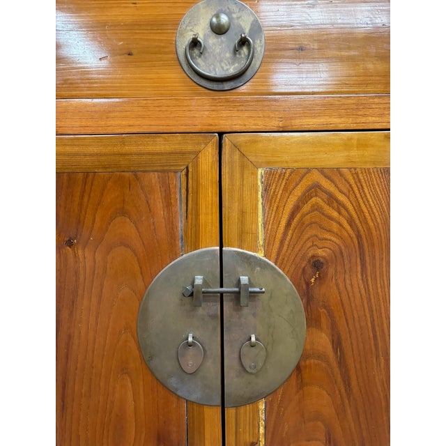 Wood Vintage Qing Style Chinese Elm Sideboard Buffet Credenza For Sale - Image 7 of 18