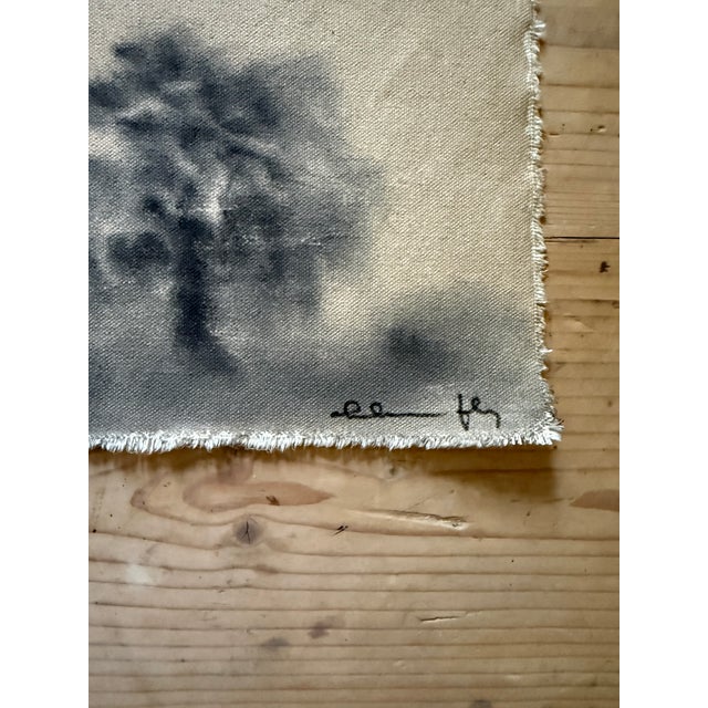 Original Watercolor Landscape Painting on Raw Canvas by Chelsea Fly. 7”H x 9”W