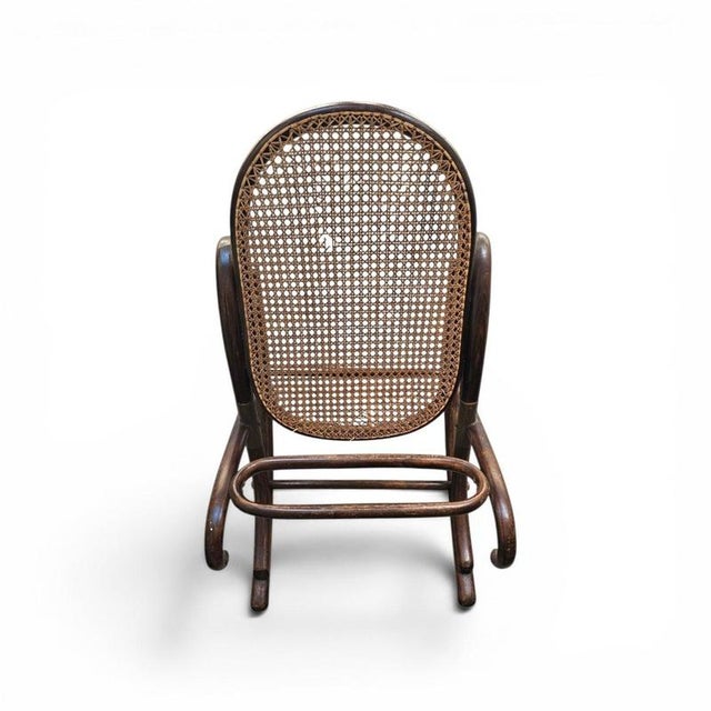 Wood Bentwood and Cane Model 7001 Ottoman by Michael Thonet, 1930s For Sale - Image 7 of 14