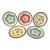 1980s Clay Art Hibiscus Plates, Set of 5 For Sale