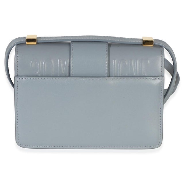 Christian Dior Blue Smooth Box Calfskin Micro 30 Montaigne Flap Bag For Sale - Image 4 of 9