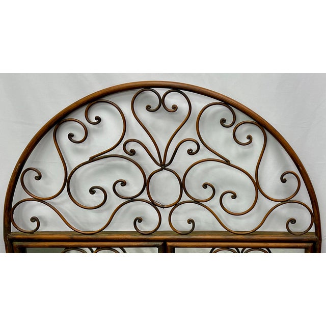 Vintage Shabby Chic Wrought Iron Garden Gate Wall Mirror Chairish