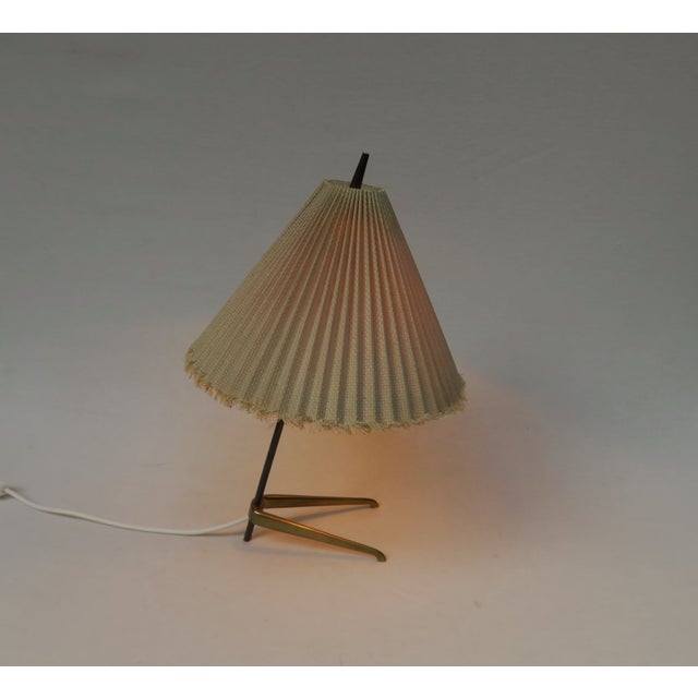 Beige Brass Table Lamp attributed to Kalmar for J. T. Kalmar, Austria, 1950s For Sale - Image 8 of 18