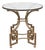 Midcentury French Silver Leaf Iron Table with Glass Top and Greek Key Motifs For Sale