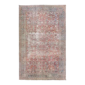 Antique Mahal Handmade Oversize Red Wool Rug With Allover Design