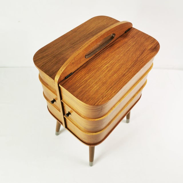 1960s Mid-Century Teak Sewing Organizer, 1960s For Sale - Image 5 of 15