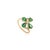 Mid-Century Modern Nature-Inspired 14k Gold Motif Emerald Diamond Contemporary Ring Size 6 For Sale - Image 3 of 16