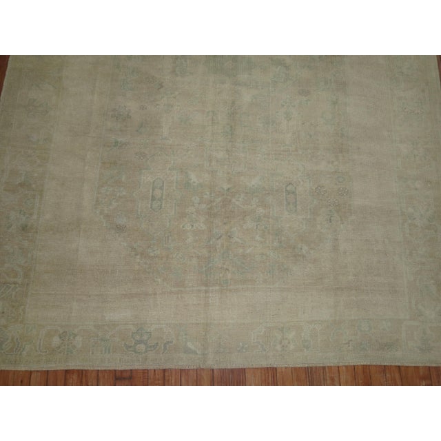 Mid 20th Century Neutral Vintage Turkish Oushak Rug - 6'3" x 8'9" For Sale - Image 5 of 18