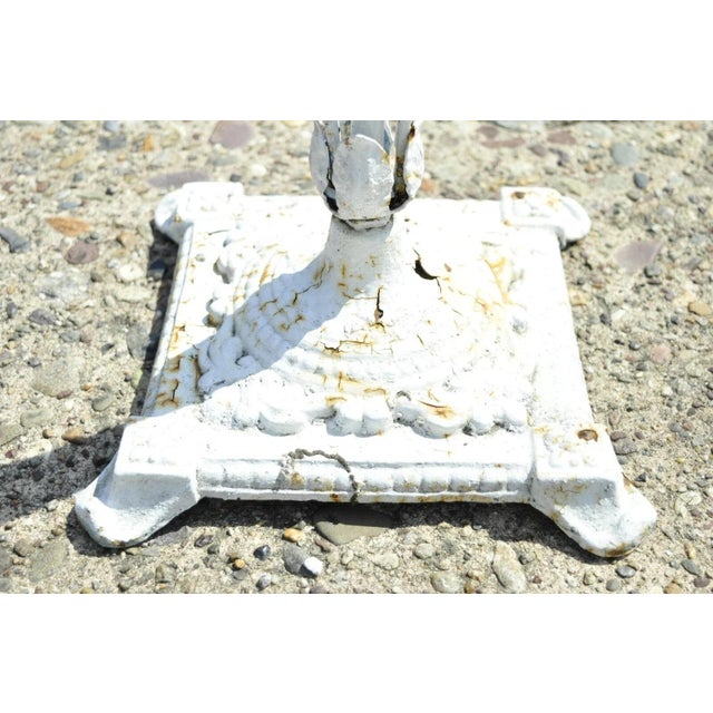 Art Nouveau Antique French Art Deco Art Nouveau White Painted Wrought Iron Birdcage Stand For Sale - Image 3 of 8