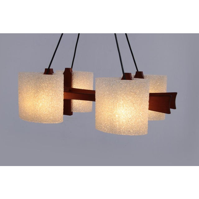 Scandinavian Hanging Lamp with Resin Caps, 1960s For Sale - Image 6 of 15