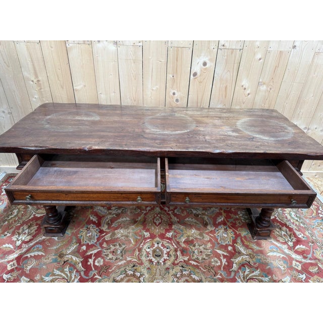 Louis XVI Style Dining Table in Walnut For Sale - Image 6 of 10