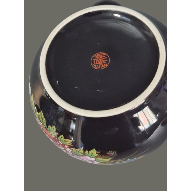 Late 20th Century Vintage Asian Japanese Sake Pot Decorated Garden Floral Peacock Tea Pot For Sale - Image 5 of 6