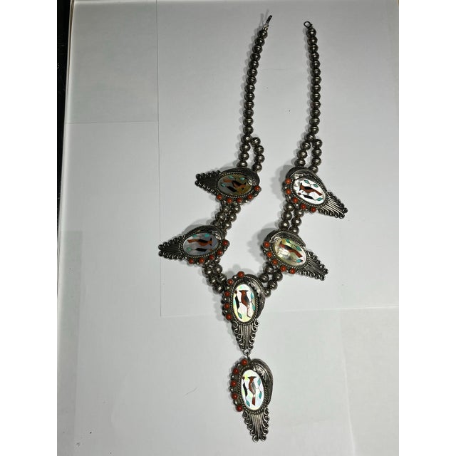 Exquisite Zuni inlay cardinal station necklace Featuring six cardinal inlay pendants of the highest quality The bottom...