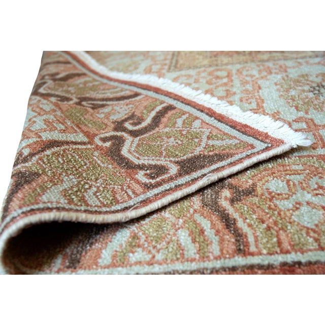 This unique one of a kind rug from Kashmir features a brilliant color combination and an amazingly decorative border. 100%...