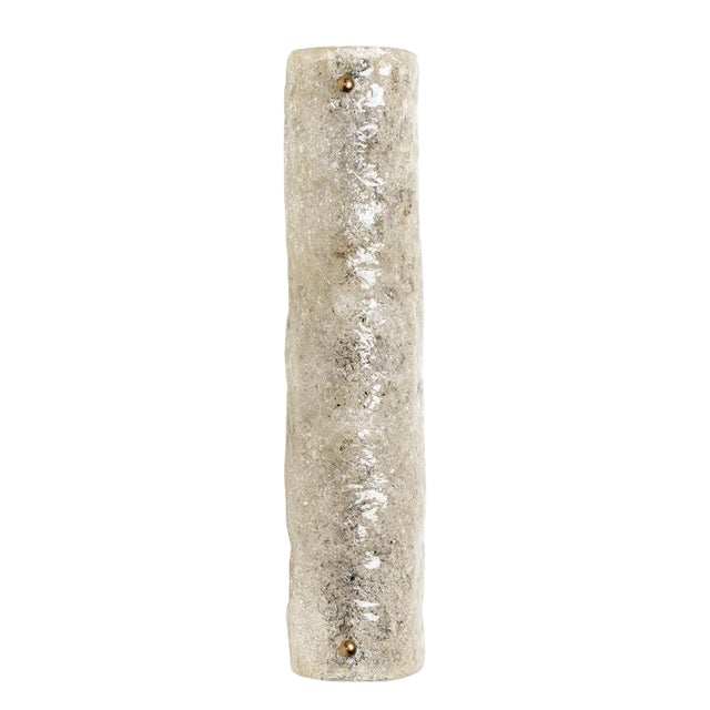 Ice Glass Wall Light from Hillebrand, Germany, 1960s For Sale