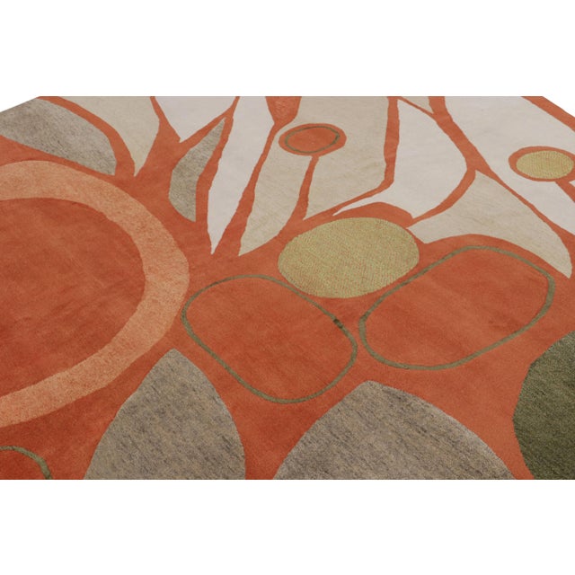 Rug & Kilim Rug & Kilim X Jenn Ski Orange Mid-Century Modern Style Rug With Geometric Patterns For Sale - Image 4 of 7