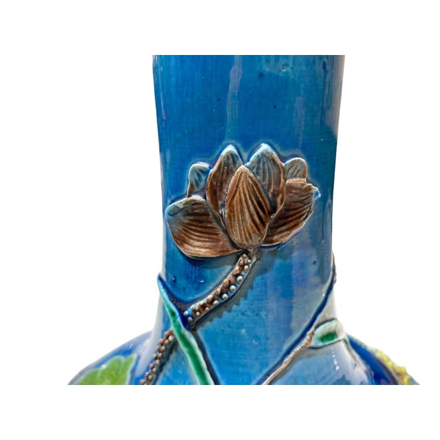 Ceramic Early 20th Century Chinese Republic Period Wang Bingrong-Marked Stick Vase With Egret & Water Lily Motif For Sale - Image 7 of 16