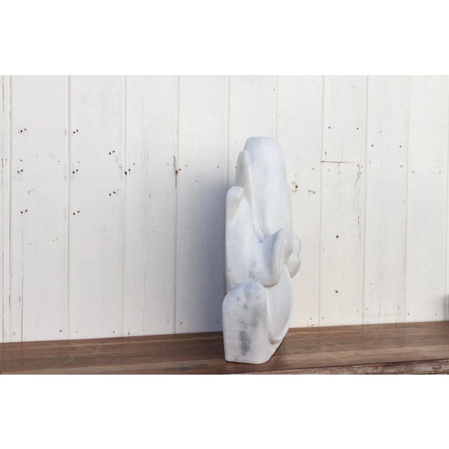 White Tall Handcarved Modern Marble Ganesha For Sale - Image 8 of 11