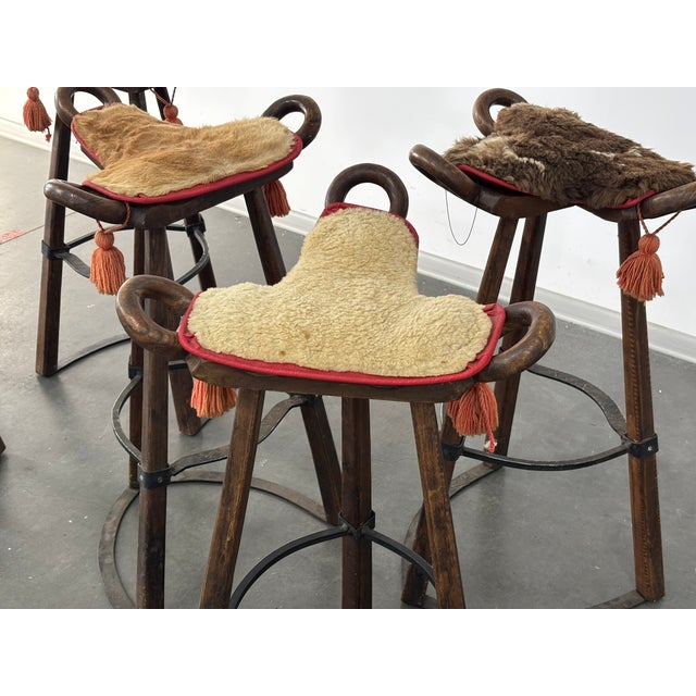 Vintage Brutalist Marbella Stools attributed to Sergio Rodrigues, 1970s, Set of 6 For Sale - Image 12 of 16